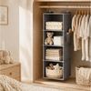 BlingBin Hängeaufbewahrung Hängeregal Schrankorganizer Stabiler Kleiderschrank Organizer (1er Set, 1 St, 4 Fächer – 30 x 30 x 80 cm), Hängeorganizer Kleiderschrank mit Metallhaken und verstärkten Böde Bild 2