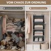 BlingBin Hängeaufbewahrung Hängeregal Schrankorganizer Stabiler Kleiderschrank Organizer (1er Set, 1 St, 4 Fächer – 30 x 30 x 80 cm), Hängeorganizer Kleiderschrank mit Metallhaken und verstärkten Böde Bild 4