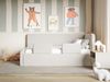 Selsey 'Fanko' Kinderbett 90x200 cm mit Rausfallschutz, Matratze, Kopfteil rechts, Samt,Hellbeige Bild 2