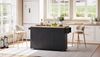 Sideboard 137 x 89,5 x 45 cm mit klappbarer Arbeitsplatte, 2 Schubladen, Rollen, Natur/Schwarz Bild 2