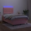 vidaXL Boxspringbett mit Matratze & LED Rosa 120x190 cm Samt 3270334 Bild 4