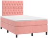 vidaXL Boxspringbett mit Matratze & LED Rosa 120x190 cm Samt 3270334 Bild 3