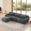 Boneless Cloud Sofa Plüsch, modulare U/L-Form, 32D Schaumstoff, körperumarmend, mit Kissen und Ottoman, kein Aufbau,72h Entfaltung,Grau Bild 2