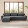 Boneless Cloud Sofa Plüsch, modulare U/L-Form, 32D Schaumstoff, körperumarmend, mit Kissen und Ottoman, kein Aufbau,72h Entfaltung,Grau Bild 3