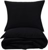 Carpe Sonno Bettwäsche Warme Biber Bettwäsche Winter Flanell Flauschig 135x200 155x220 uvm, Biber, 2 teilig, Feinbiber Bettbezug Bettwaren weich uni einfarbig Schwarz 155x220 Bild 2