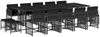 vidaXL 15-tlg. Garten-Essgruppe mit Kissen Schwarz Poly Rattan 3211711 Bild 2
