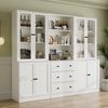 VOWNER Bücherregal 5-stöckiges Bücherregal mit Glastüren, 180 cm Vitrinenschrank, 3-tlg, multifunktionaler Küchenschrank Hochschrank & Buffetschrank Bild 3