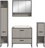 welltime Badmöbel-Set Locri, Breite 170 cm, Rillenoptik, Metallkufen, (4-St), best. aus: Hochschrank, Spiegelschrank, Standschrank, Waschtisch Bild 4