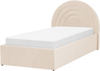 Bett mit Stauraum ANET 90 x 200 cm Samtstoff Beige Bild 4