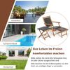 2-teiliges Gartenmöbel-Set aus Stuhl mit Ausziehbarer Fußstütze & Beistelltisch aus Akazienholz Braun Bild 5