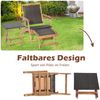 2-teiliges Gartenmöbel-Set aus Stuhl mit Ausziehbarer Fußstütze & Beistelltisch aus Akazienholz Braun Bild 4