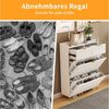 PXloue Schuhschrank mit 2 Klappen Schuhregal Schukipper( mit Kippsicherung) (mit 2 Schubladen) Schuhkommode im Flur Diele,Trennwand verstellbar, 110x24x80 cm Bild 3