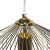 'Tordino' Hängeleuchte Gold Metall Schirm mit Gitter Glühbirnen-Optik Glockenform Industrie Design Bild 5