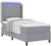 vidaXL LED Boxspringbett mit Matratze Hellgrau 100 x 200 cm Stoff 3343427 Bild 3