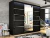 Kleiderschrank Aston VI (Farbe: Schwarz / Spiegel, mit RGB LED Beleuchtung) Bild 2