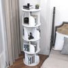 oyajia Bücherregal Drehbare Bücherregal, 4 Etagen Stehregale Lagerregal mit Fächern, Bücherregal, offenes Aufbewahrungsregal, 40 x 40 x 128 cm, drehbar, 4 Ebenen 16 Fächer Bild 3