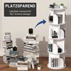 oyajia Bücherregal Drehbare Bücherregal, 4 Etagen Stehregale Lagerregal mit Fächern, Bücherregal, offenes Aufbewahrungsregal, 40 x 40 x 128 cm, drehbar, 4 Ebenen 16 Fächer Bild 4