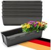 BigDean 6er Set Paletten Blumenkästen - Einsatz - mit Hängesystem zum Einhängen - 37cm anthrazit - Pflanzkasten für Europalette Balkonkasten Blumentopf - aus recyceltem PP-Kunststoff Bild 2
