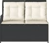 vidaXL Gartenbank Verstellbar mit Kissen Schwarz Poly Rattan 368946 Bild 4