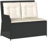 vidaXL Gartenbank Verstellbar mit Kissen Schwarz Poly Rattan 368946 Bild 2