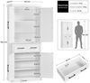 Yaheetech Aktenschrank Vorratsschrank Büroschrank 183,5 cm Höhe mit verstellbaren Regalbretter, Weiß Bild 4