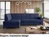 MEBLINI Schlafcouch mit Bettkasten - SCANDI - 236x171x85cm Links - Blau Samt - Kleines Ecksofa mit Schlaffunktion - Sofa mit Relaxfunktion - Kleine Couch L-Form - Eckcouch Bild 3