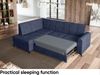 MEBLINI Schlafcouch mit Bettkasten - SCANDI - 236x171x85cm Links - Blau Samt - Kleines Ecksofa mit Schlaffunktion - Sofa mit Relaxfunktion - Kleine Couch L-Form - Eckcouch Bild 5