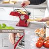 Nudelmaschine Edelstahl/Metall rot - für Spaghetti, Pasta und Lasagne (7 Stufen), Pastamaschine Bild 4