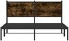 vidaXL Metallbett ohne Matratze Räuchereiche 140x200 cm 4007668 Bild 5
