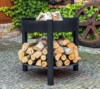 CookKing 'Montana Ø 80' Feuerschale hoch, Inkl. Holzlager, Rohstahl Schwarz, Ø 80x88 cm