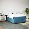 vidaXL Boxspringbett mit Matratze Dunkelblau 140x200 cm Samt 3285291 Bild 3