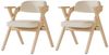 Flieks Esszimmerstuhl klappbare Polsterstühle (Gestell aus Massivholz, Set, 2 St), 2er Set Faltstühle Armlehnstuhl Wohnzimmerstuhl Leinen Beige Bild 2