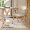Flieks Esszimmerstuhl klappbare Polsterstühle (Gestell aus Massivholz, Set, 2 St), 2er Set Faltstühle Armlehnstuhl Wohnzimmerstuhl Leinen Beige Bild 4