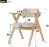 Flieks Esszimmerstuhl klappbare Polsterstühle (Gestell aus Massivholz, Set, 2 St), 2er Set Faltstühle Armlehnstuhl Wohnzimmerstuhl Leinen Beige Bild 3