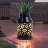 3x LED Solarleuchte, schwarz, Pflanzgefäß, H 16 cm Bild 5