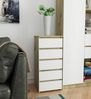 Home Collective Kommode 40 cm breit Holz Highboard Sideboard für Flur Schlafzimmer Wohnzimmer (Mehrzweckschrank Schrank schmal Kommode Schlafzimmer mit Schubladen), Kinderzimmer Organizer, 92 cm hoch mit 5 Schubladen Artisan Eiche weiß Bild 2