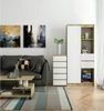 Home Collective Kommode 40 cm breit Holz Highboard Sideboard für Flur Schlafzimmer Wohnzimmer (Mehrzweckschrank Schrank schmal Kommode Schlafzimmer mit Schubladen), Kinderzimmer Organizer, 92 cm hoch mit 5 Schubladen Artisan Eiche weiß Bild 3
