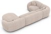 Wohnlandschaft Sorelia U Form aus Samtstoff - Strukturstoff - beige - Rechts Bild 4