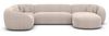 Wohnlandschaft Sorelia U Form aus Samtstoff - Strukturstoff - beige - Rechts Bild 3