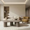Couchtisch Evan Ø50 cm Taupe - Moderner Beistelltisch mit zentralem Standfuß Bild 4