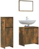 vidaXL 3-tlg. Badmöbel-Set Räuchereiche Holzwerkstoff 3143931 Bild 2