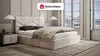 Vente-unique - JUSTANI Bett Stoff Beige - B 203 cm x H 106 cm x L 150 cm Bild 2