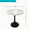 Runder Esstisch H 75 x T 80 x B 80 cm, MDF in weißer Marmor-Optik mit schwarzem Metallgestell, für 2–4 Personen Bild 5