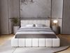 GRAINGOLD Orio Doppelbett 160x200, Polsterbett mit Kopfteil, Bettkasten, Velour-Stoff, Beige Bild 3