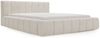 GRAINGOLD Orio Doppelbett 160x200, Polsterbett mit Kopfteil, Bettkasten, Velour-Stoff, Beige Bild 2