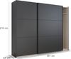 rauch Kleiderschrank; Schwebetürenschrank KRONACH, 2-türig, Graumetallic, 261x210x59xcm Bild 4