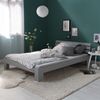 Homestyle4u Futonbett, massives Kiefernholz, Grau, 140x200 cm, mit Matratze Bild 3
