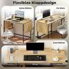 HOMCOM Schreibtisch Klappbar Computertisch Bürotisch mit Modern-Design, Metallgestell für Arbeitszimmer Schlafzimmer Home Office, 100/135/170 x 58 x 78 cm Eiche Bild 4