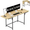 HOMCOM Schreibtisch Klappbar Computertisch Bürotisch mit Modern-Design, Metallgestell für Arbeitszimmer Schlafzimmer Home Office, 100/135/170 x 58 x 78 cm Eiche Bild 2