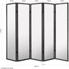 5fach Holz Paravent Raumteiler Trennwand Shoji Faltbar Schwarz Bild 4